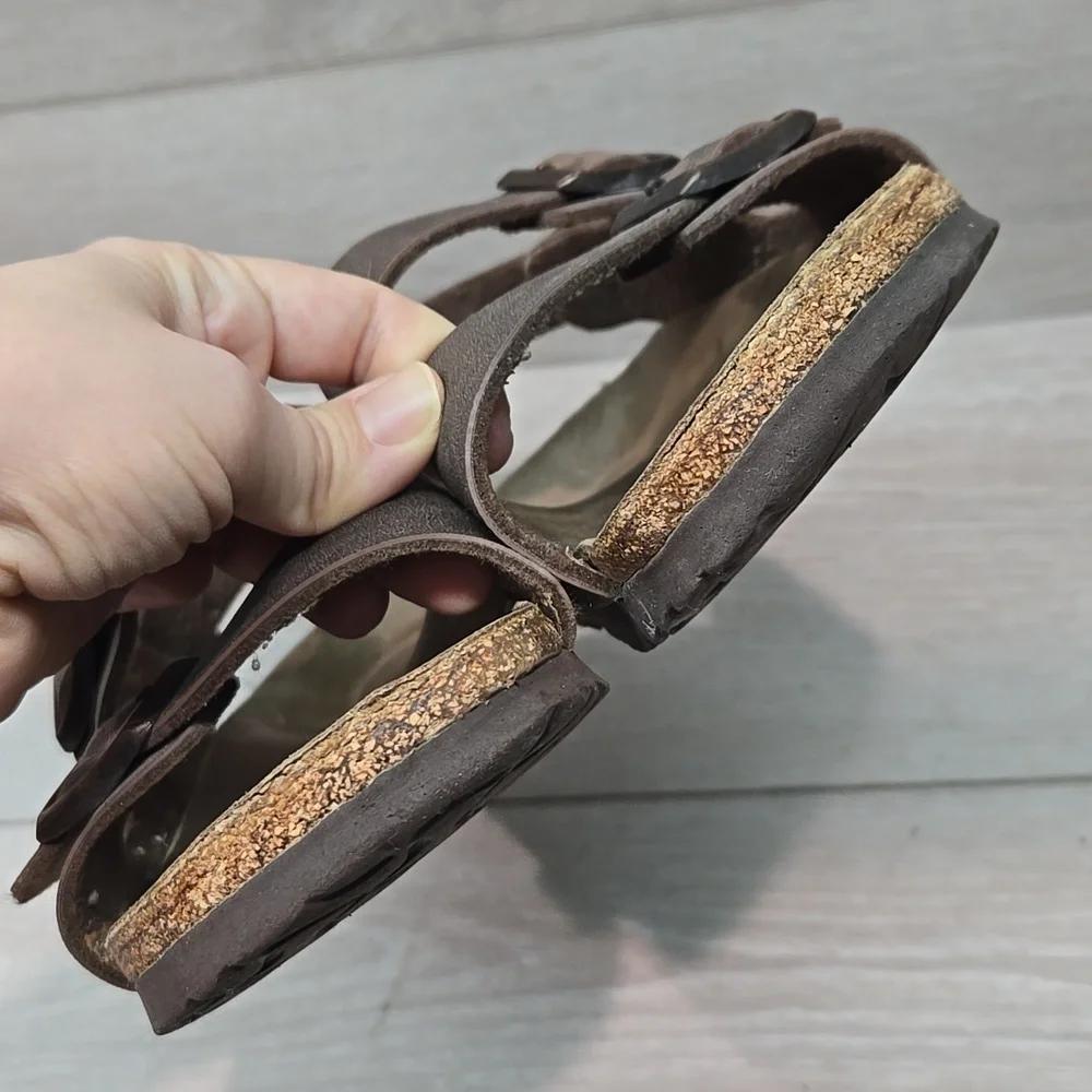 Birkenstock Women Milano Brown Suede Sandals Shoes Sz 36/5 Narrow